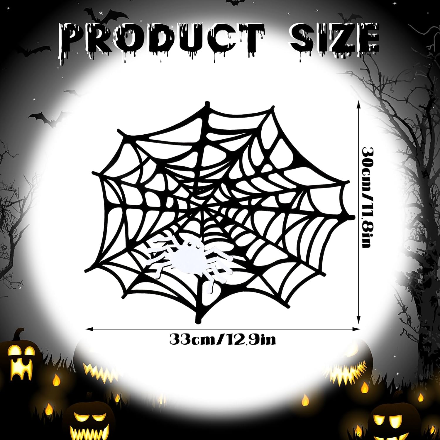 Newwiee Manteles individuales de araña de Halloween de 13 pulgadas, decoración de mesa de Halloween con bonitos manteles individuales de telaraña,