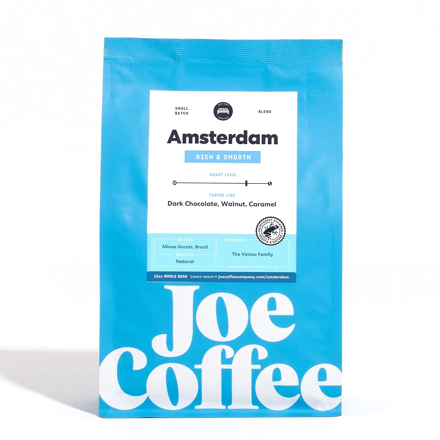 Joe Coffee Company, Amsterdam Blend, café de grano entero, bolsa de 12 onzas, tostador de NYC Specialty en lotes pequeños