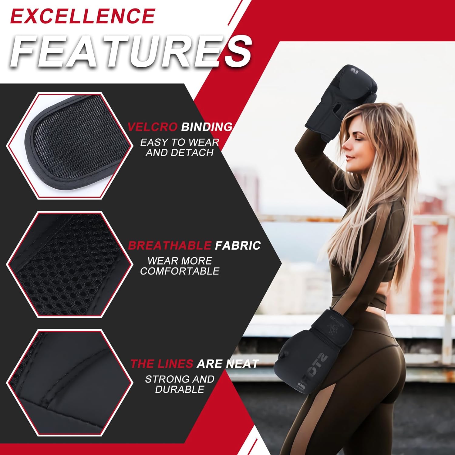 Valchiria Guantes de boxeo para hombres y mujeres, guantes de entrenamiento de boxeo, guantes de boxeo MMA, Kickboxing, guantes de entrenamiento