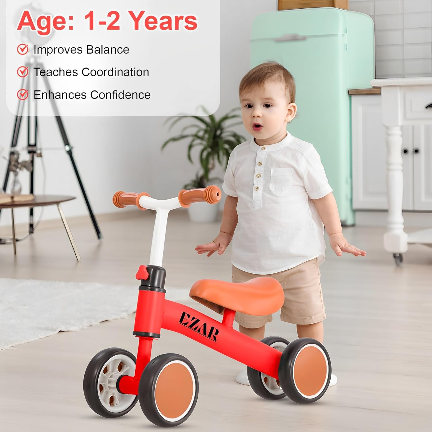 Bicicleta de equilibrio para niños, bicicleta de equilibrio para bebés de 1 año de edad, juguetes para niños pequeños de 1 a 2 años, bicicleta de