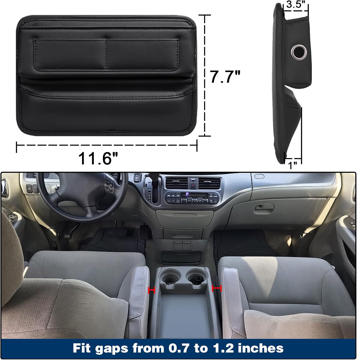 FUTRPOW Paquete de 2 fundas para asiento de automóvil, organizador universal para asiento de automóvil con posavasos de 2 tazas, caja de