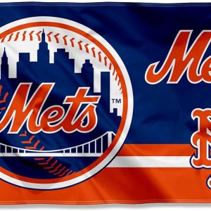 Bandera con logotipo de los New York Mets de 3 x 5 pies con ojal Bandera con logotipo de los New York Mets de 3 x 5 pies con ojal