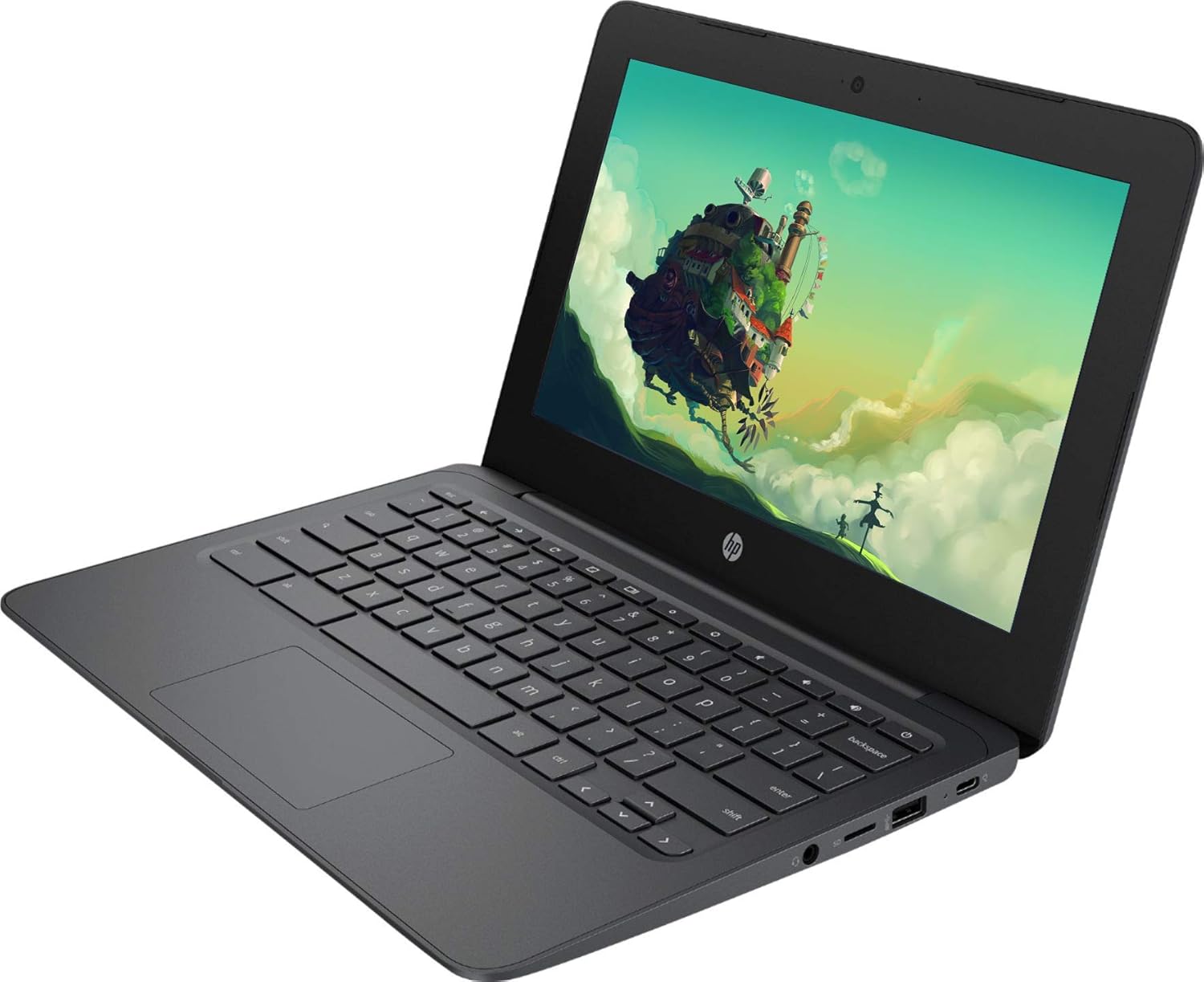 HP Chromebook 2021 – Laptop HD de 11.6 pulgadas para negocios y estudiantes, Intel Celeron N3350, 4 GB de RAM, 32 GB eMMC, cámara web, USB-A y C,