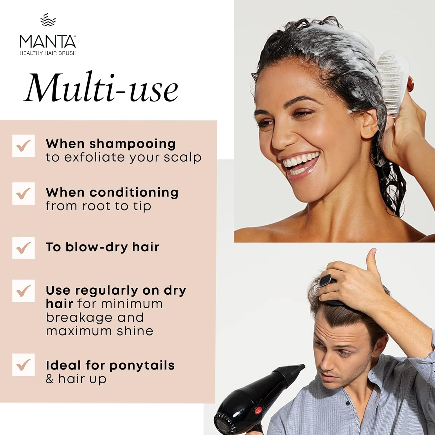 Cepillo para el cabello  Cepillo de pelo totalmente flexible  Cepillo suave que ayuda a prevenir la rotura del cabello  Masajeador y desenredante