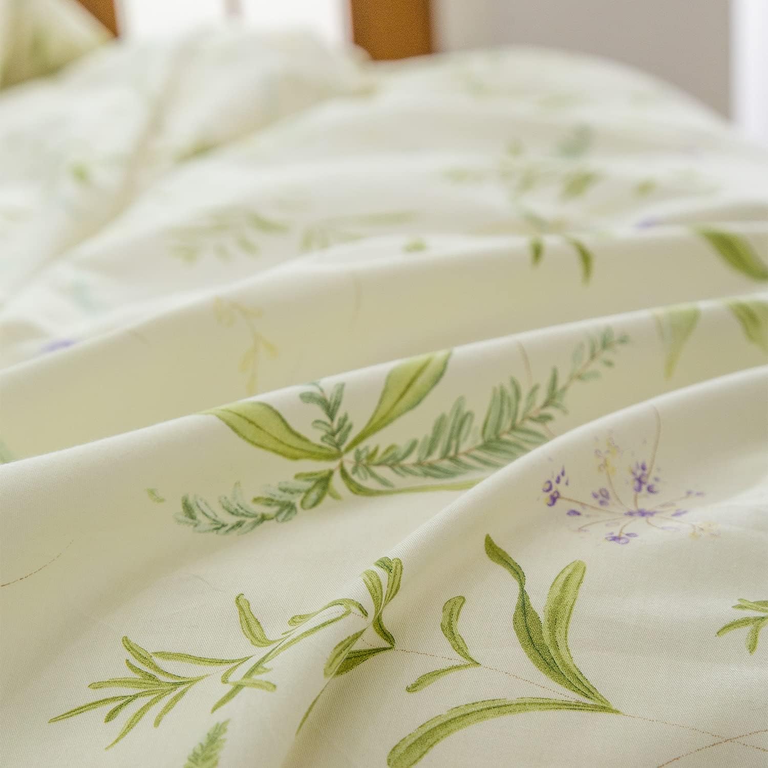 Juego de funda de edredón tamaño individual de algodón floral, 100% algodón, elegante, floral, juego de ropa de cama individual de 3 piezas, color