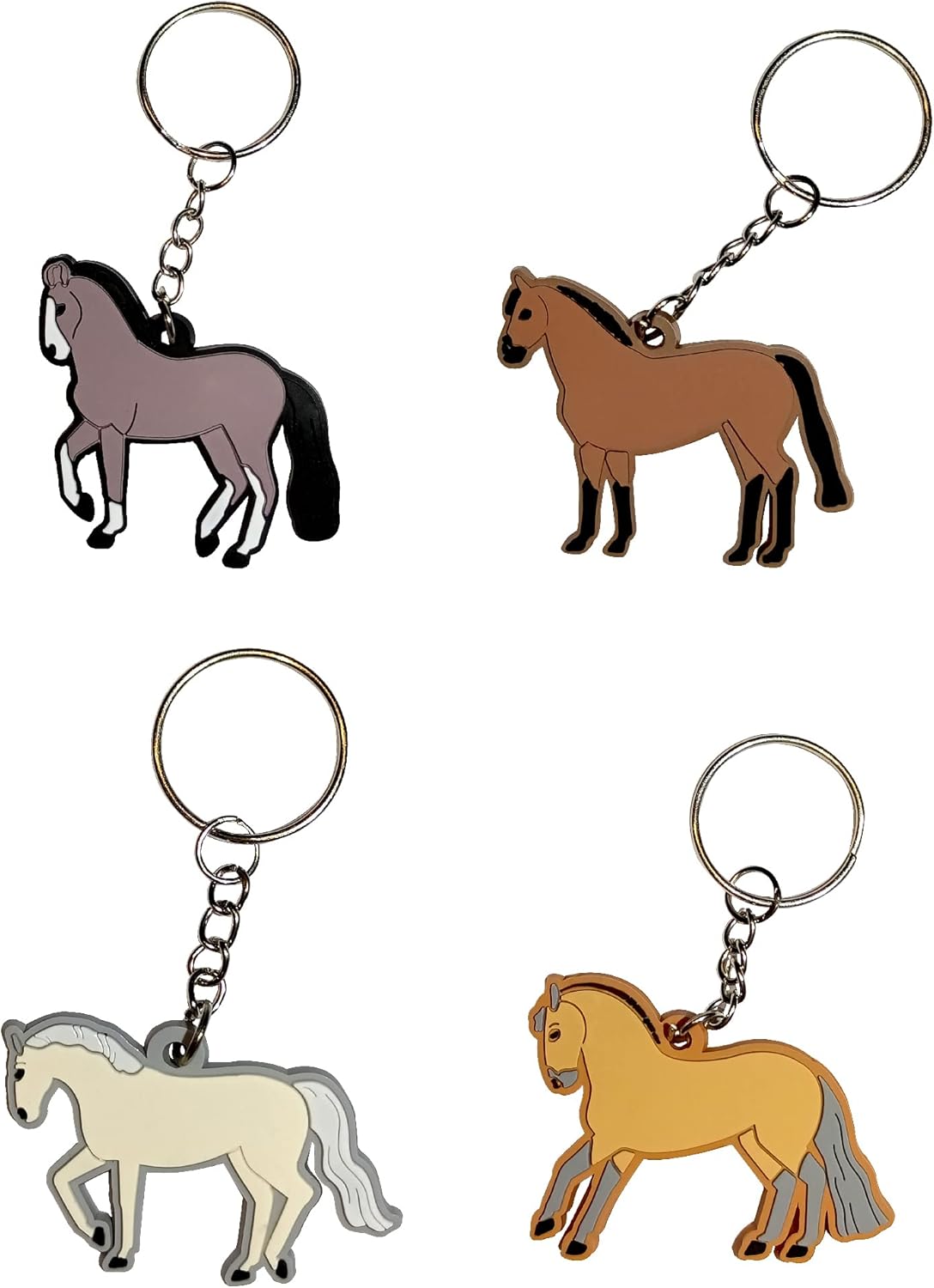 24 Pack Horses Keychains Key Ring Decoration Cowboy Cowgirl Party Favor Gift Supplies for Kids