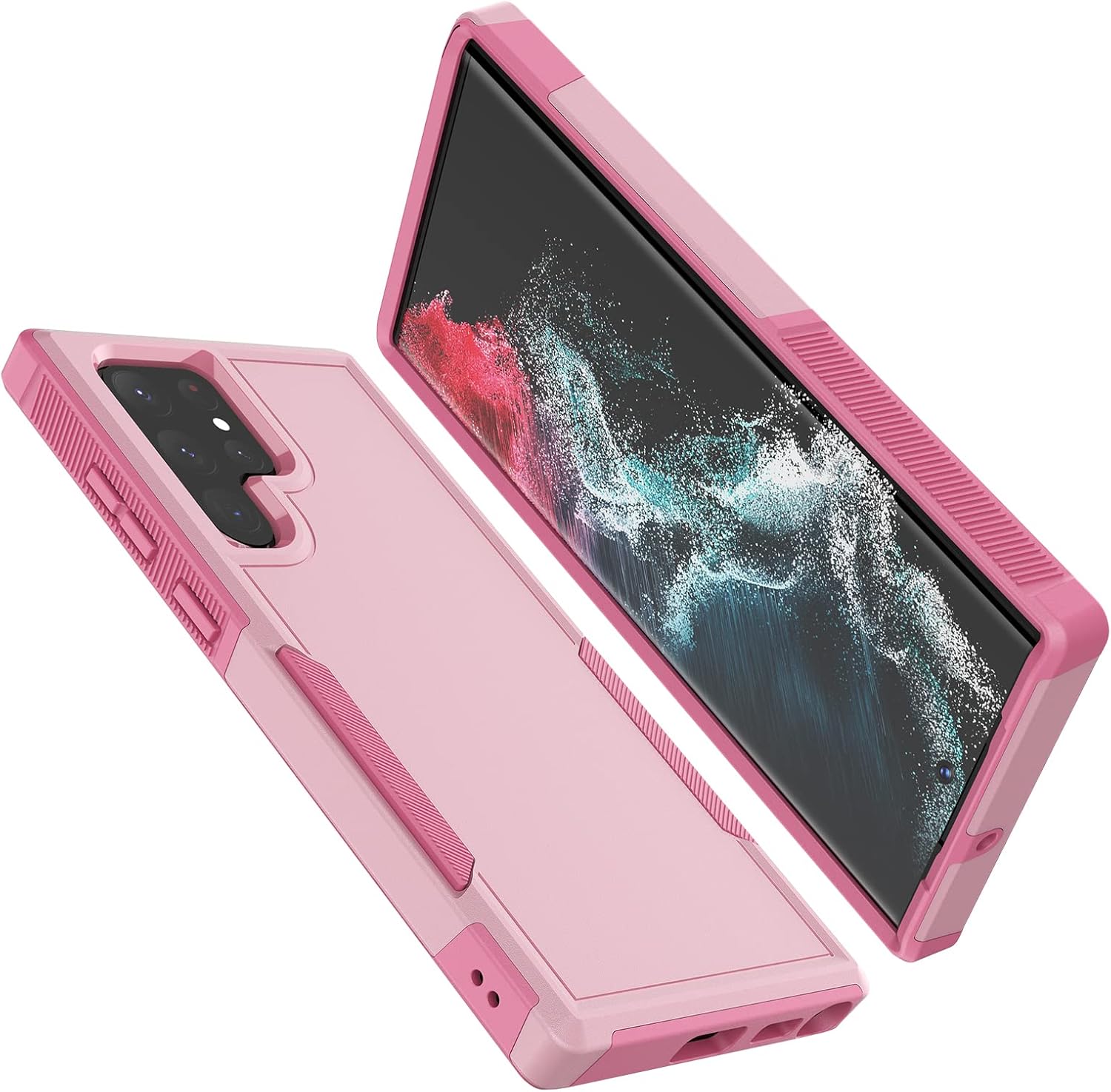 Funda para Galaxy S22 Ultra, protección contra caídas, doble capa híbrida de plástico duro + funda de goma de silicona suave para Samsung Galaxy S22