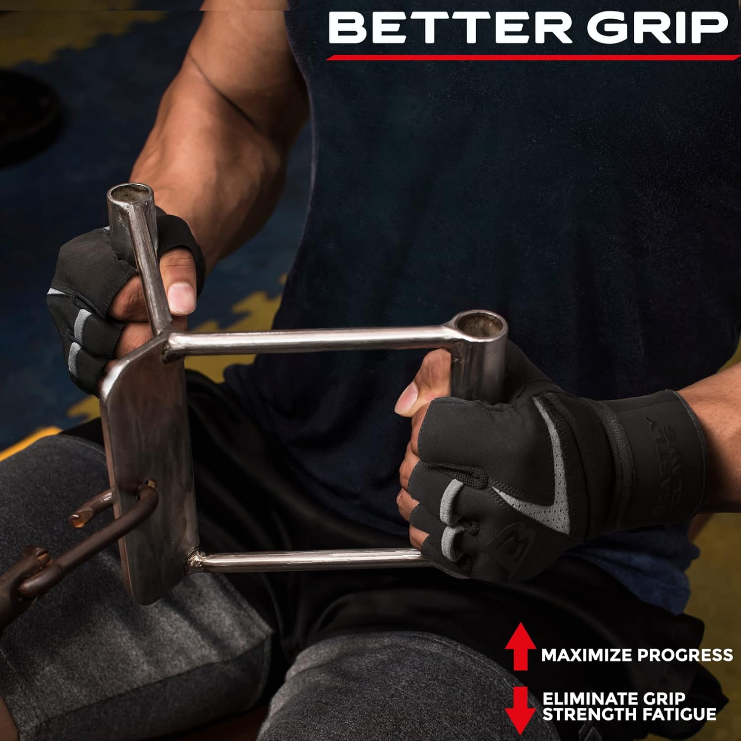 No-Rip Workout Gloves for Men&Women, Weight Lifting Gloves for Men&Women with Wrist Support, Extra Grip, Full Palm Protection for Weight Lifting