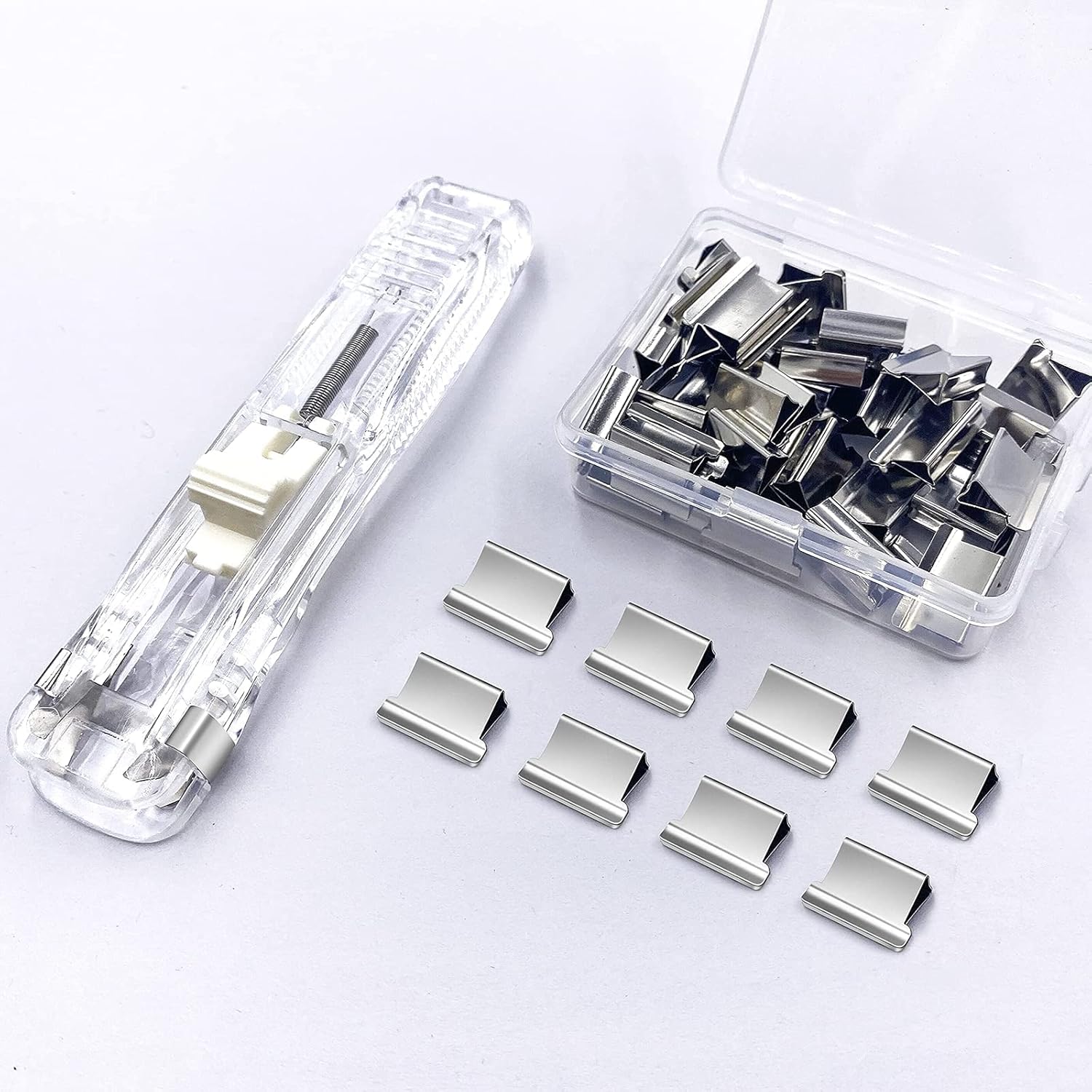 Grapadora con grapas mini juego para escritorio, extraíble con 120 grapas reutilizables, pequeña y bonita oficina, escuela, suministros