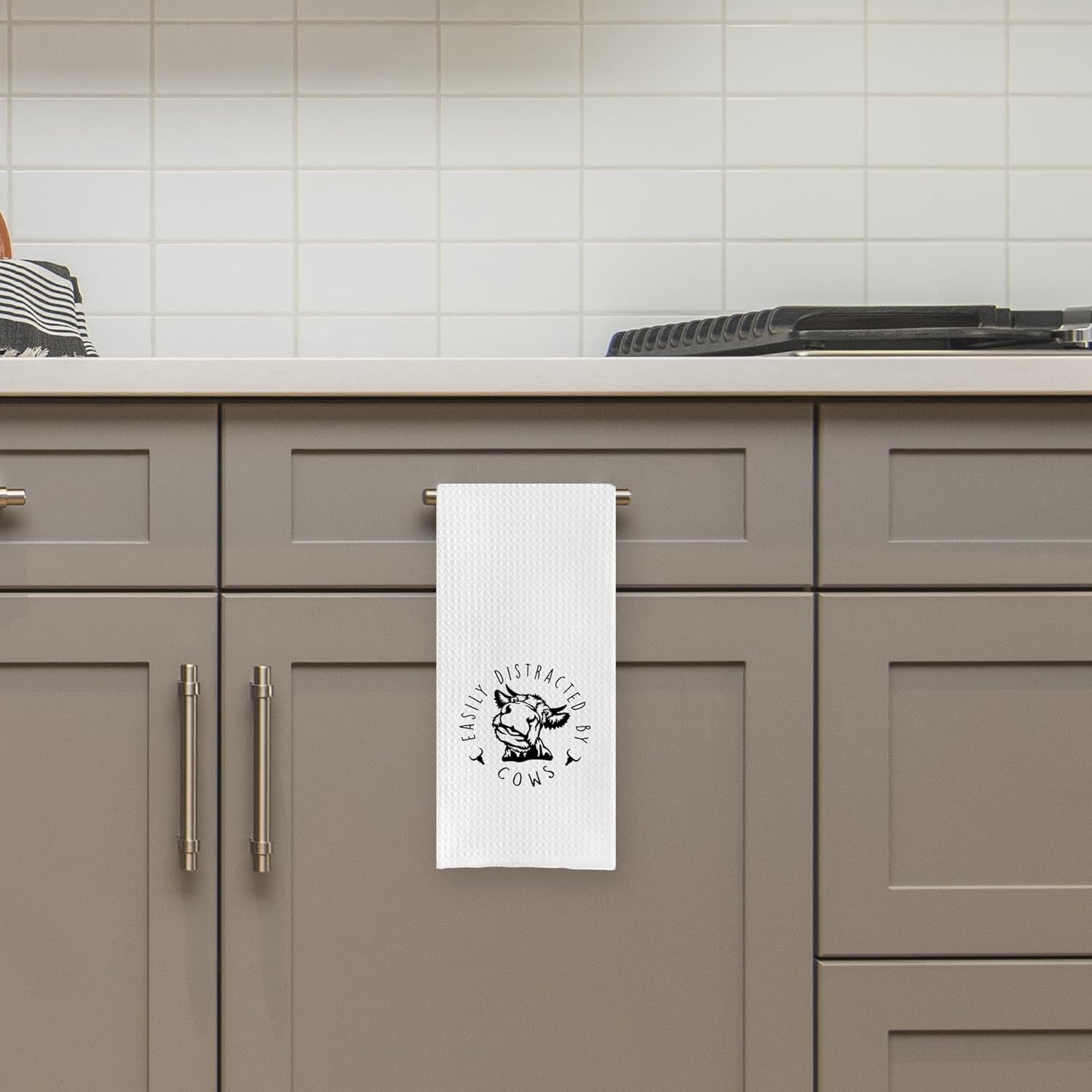 DOTAIN Toallas de cocina de vaca, decoración y accesorios de cocina de vaca, fácil de distraer con las vacas, paño de cocina lavable con temática de