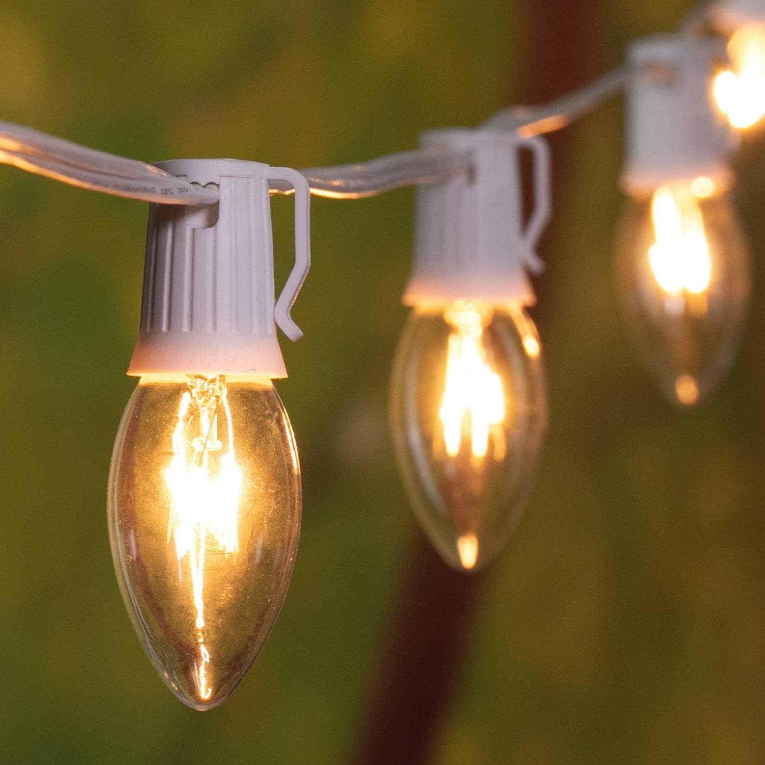 Brightown C9 – Tira de luces de Navidad para exteriores, 50 pies, estilo vintage, para interiores y exteriores, techo, patio, habitación, fiesta de