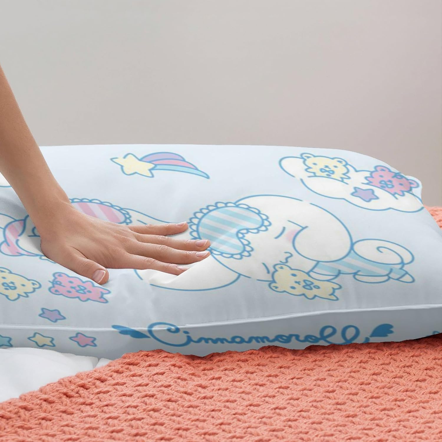 RIDD Juego de funda de edredón de 3 piezas con estampado de cachorro de animé azul, para adolescentes y niñas