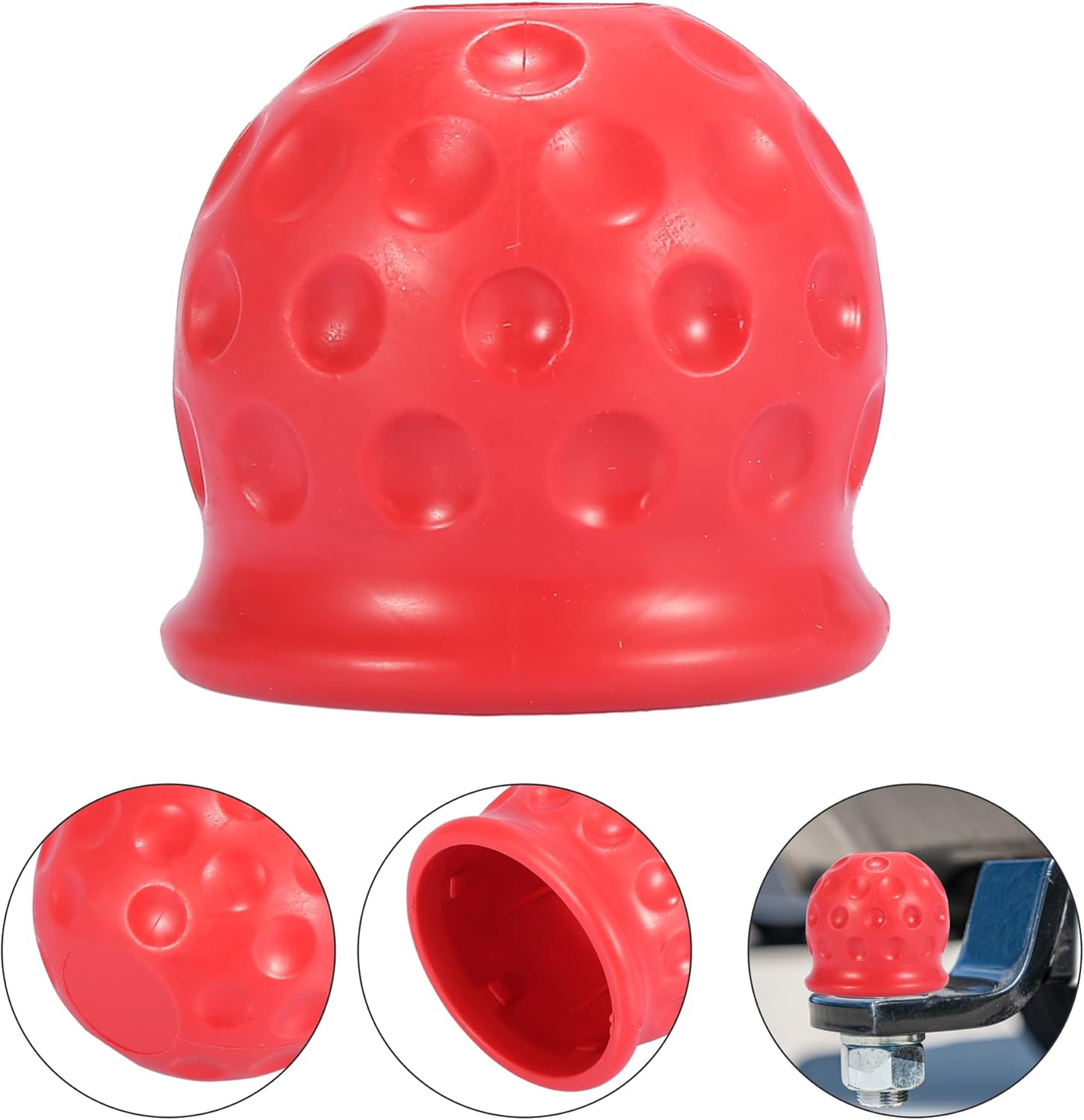X AUTOHAUX Cubierta universal para bola de enganche de remolque, impermeable, a prueba de polvo, 1.969 in, color rojo para automóvil, camión,