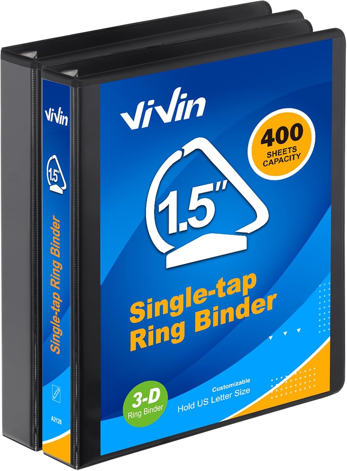 ViVin Carpeta inclinada D de 1.5 pulgadas, carpeta de 3 anillos de un solo toque de 1.5 pulgadas, se adapta a papel de 8.5 x 11 pulgadas, color