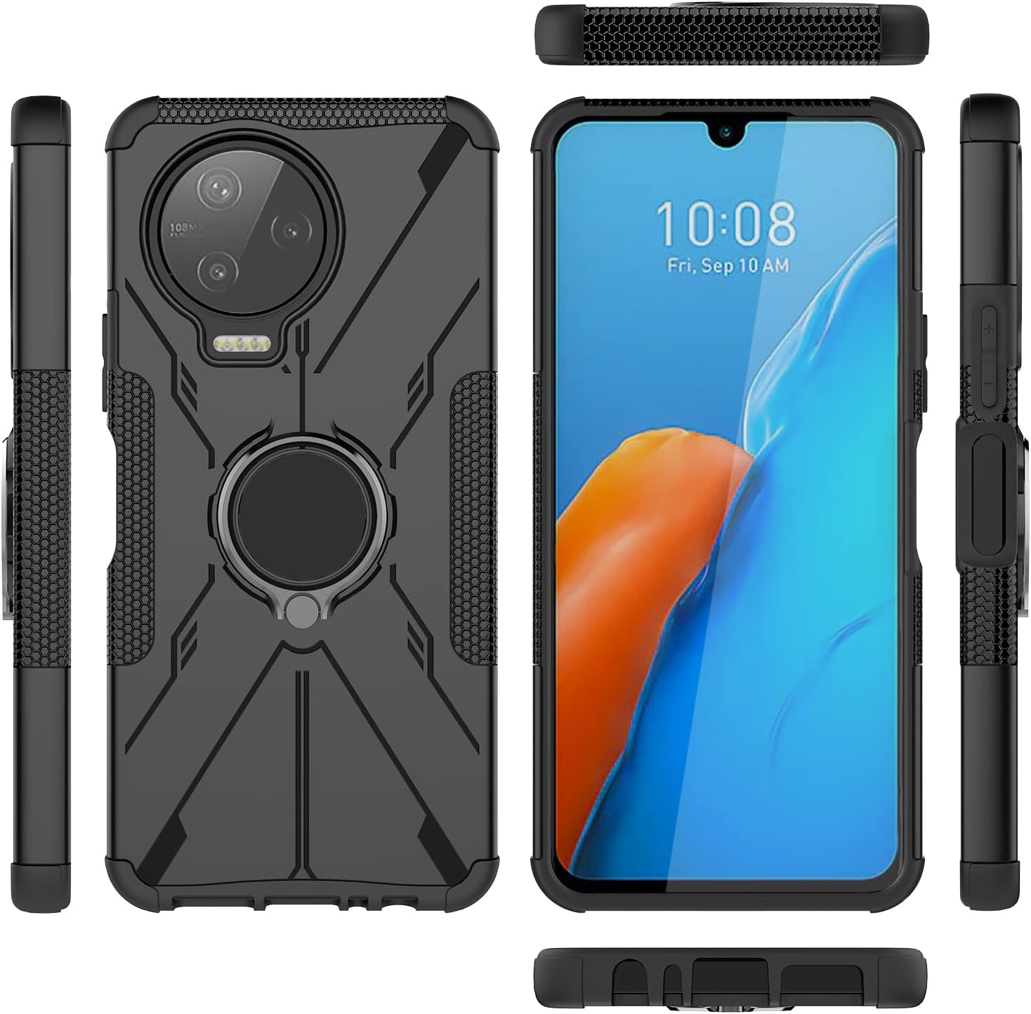 Funda para Infinix Note 12 Pro 4G, soporte giratorio de 360, doble capa, a prueba de golpes, para Infinix Note 12 Pro 4G X676B, color negro
