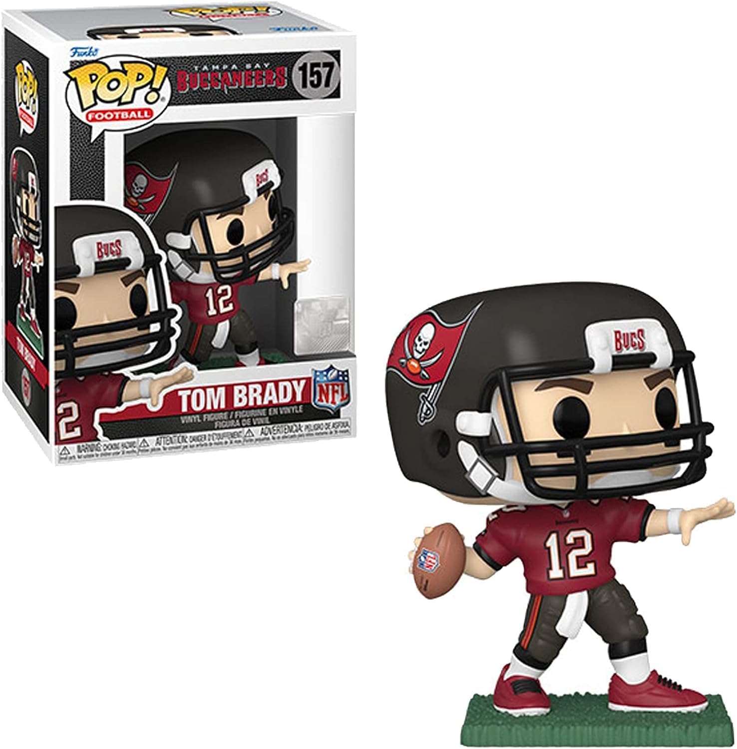 POP Fútbol Buccaneers – Figura de vinilo Funko de Tom Brady (Uniforme para el hogar), multicolor, 3.75 pulgadas