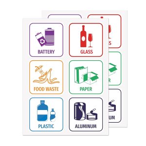 Adhesivo de reciclaje para basura, 12 calcomanías de basura y reciclaje, calcomanías de clasificación de reciclaje, calcomanías de vidrio para Adhesivo de reciclaje para basura, 12 calcomanías de basura y reciclaje, calcomanías de clasificación de reciclaje, calcomanías de vidrio para