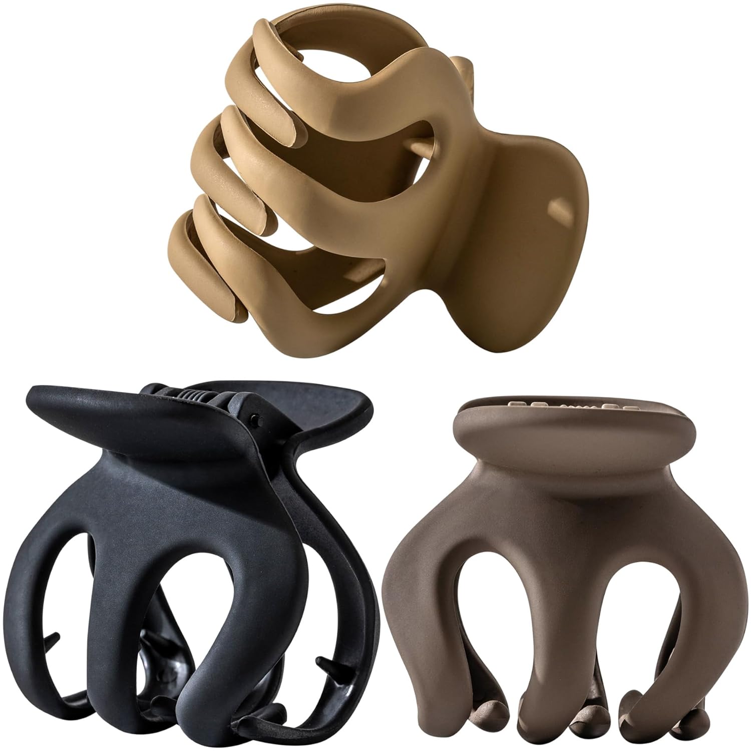 Kitiin Pinzas pequeñas de garra para mujer, soporte para cola de caballo alta para niñas, lindas pinzas para el cabello fino, pinzas parciales de