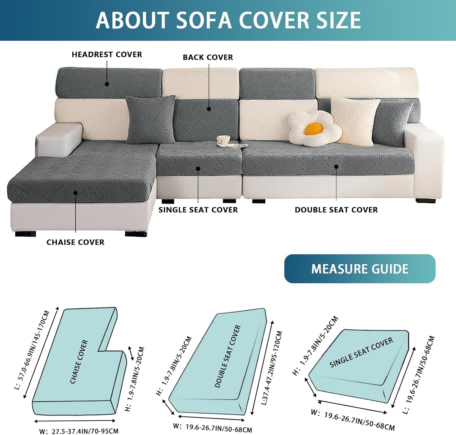 Tobengda Fundas mágicas lavables  Funda de sofá para sofá modular de 3 cojines, 2 cojines, fundas elásticas para sofá en forma de L, fundas
