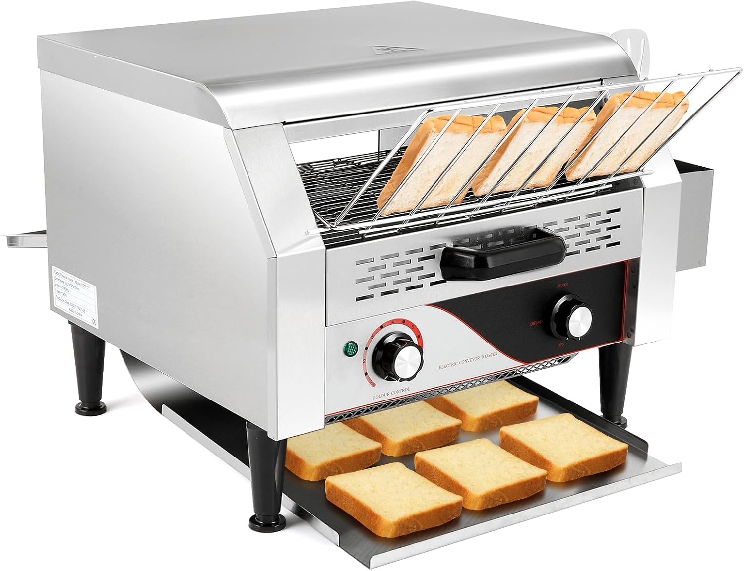 WICHEMI Tostadora comercial 450 rebanadashora tostadora transportadora eléctrica 2600 W tostadora de restaurante para pan bagel pan resistente