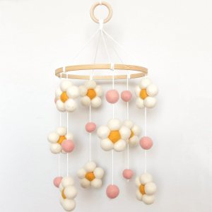 Móvil Daisy para cuna, móvil para cuna de bebé para niñas, móvil de bebé para cuna, móvil de flores de fieltro para guardería Móvil Daisy para cuna, móvil para cuna de bebé para niñas, móvil de bebé para cuna, móvil de flores de fieltro para guardería