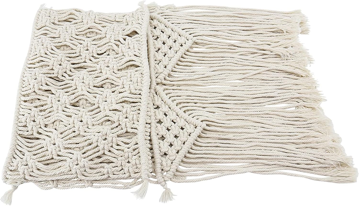 Camino de mesa de macramé para casa de campo de 48 pulgadas de largo, decoración de mesa de boda o caminos de mesa bohemios para comedor, estilo