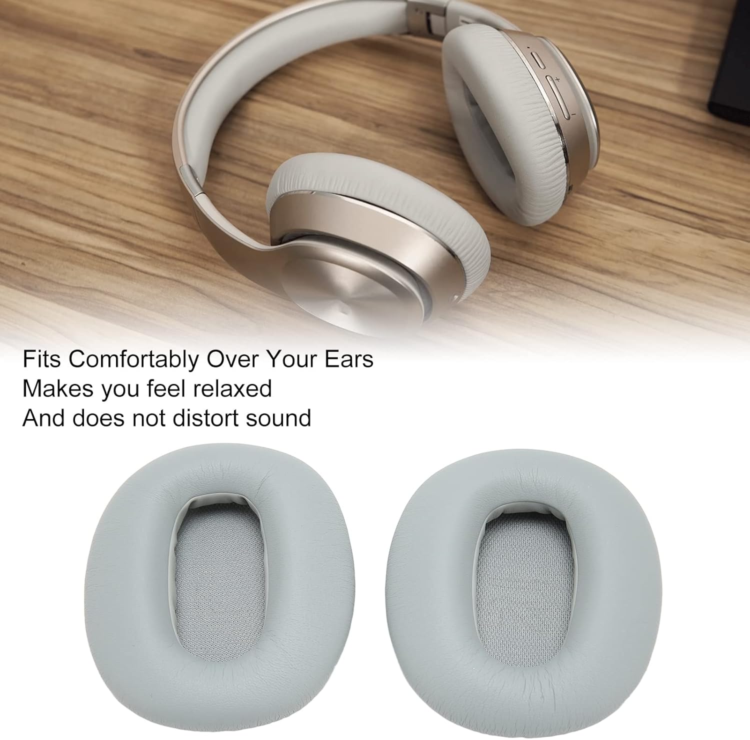 Cuifati Almohadillas de repuesto para auriculares Edifier W820BT W828NB, bloqueo de ruido, almohadillas de repuesto suaves y transpirables, 2