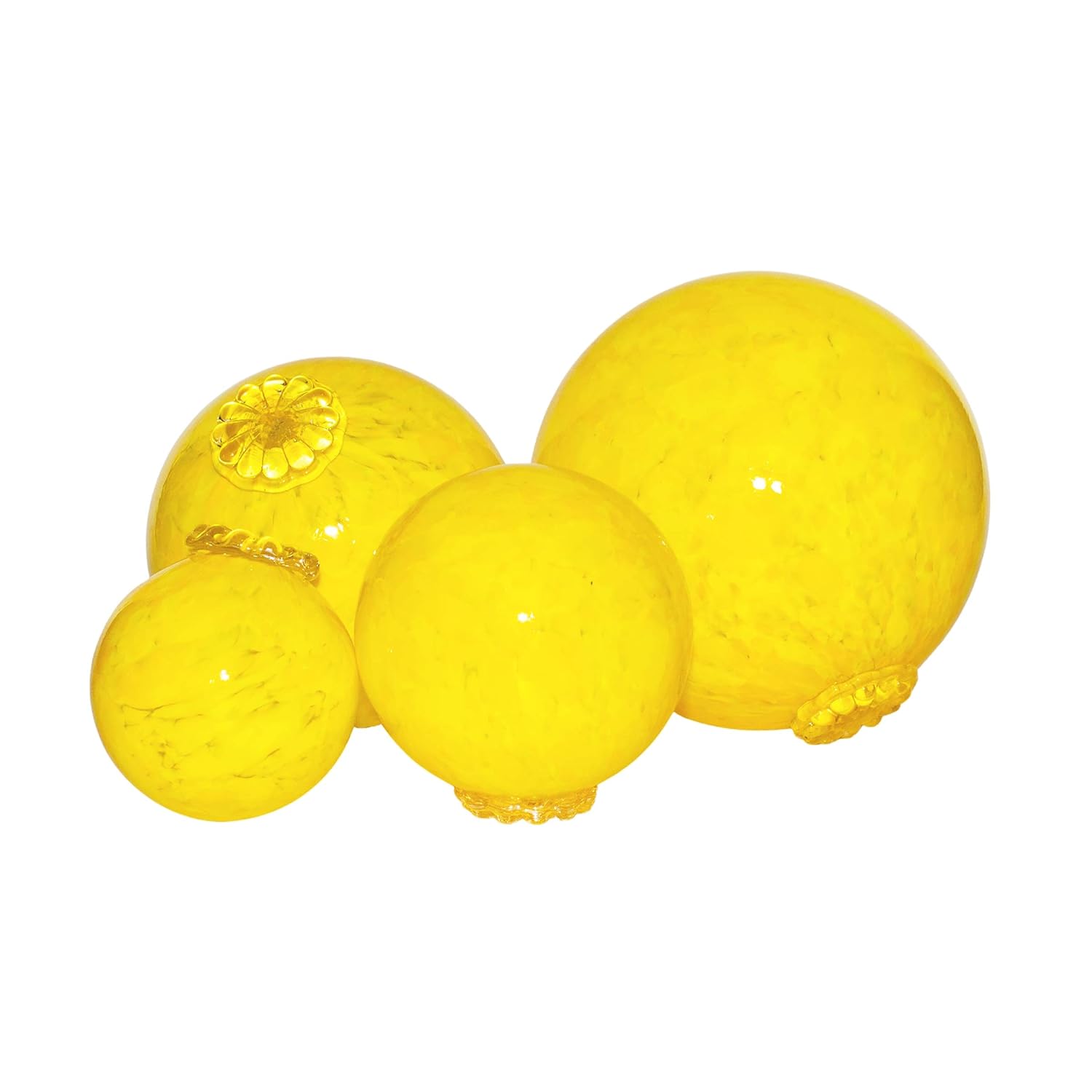 Yellow Pond Floats Balls – Available in 3 inches, 4 inches, 5 inches & 6 inches – Blown Glass – Made in Seattle – Dehanna Jones