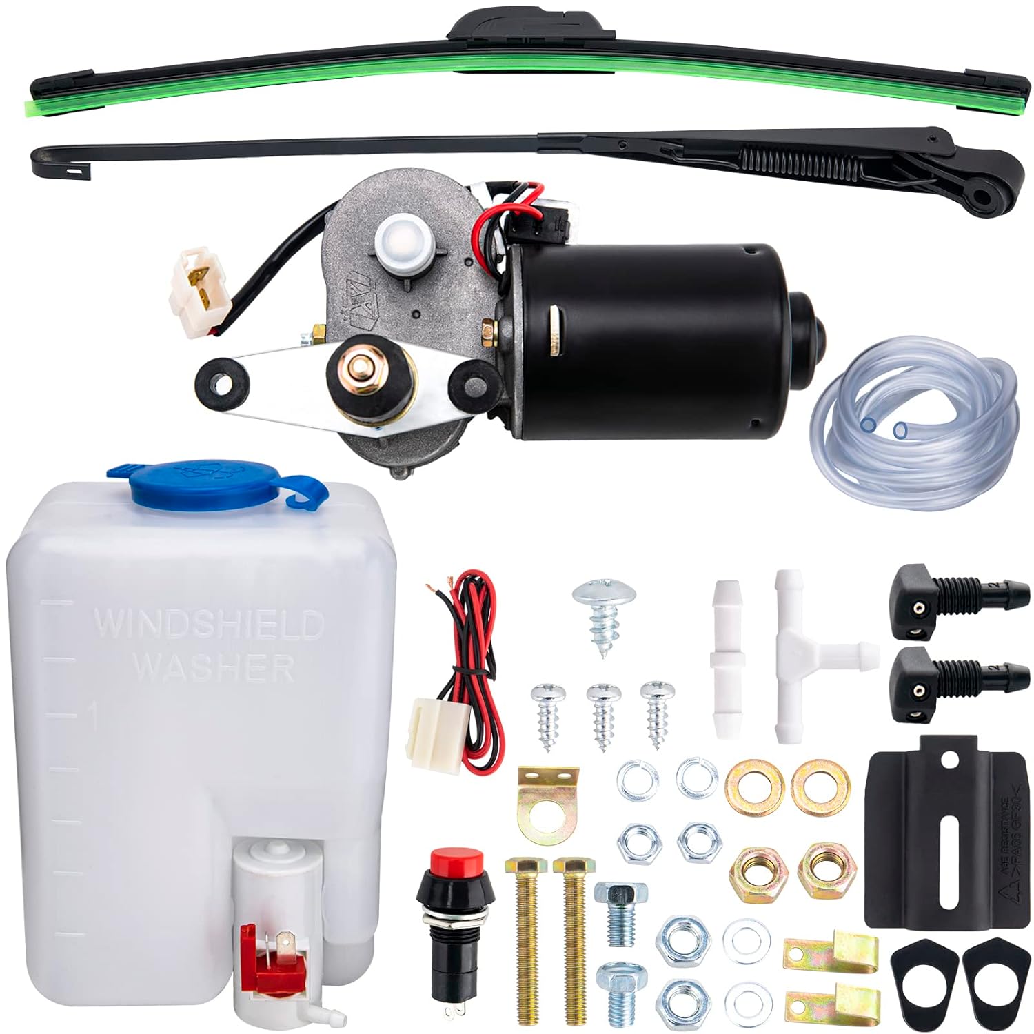 Kit de limpiaparabrisas eléctrico UTV, kit de motor de limpiaparabrisas universal, kit de limpiaparabrisas eléctrico de 12 V para UTV carrito de