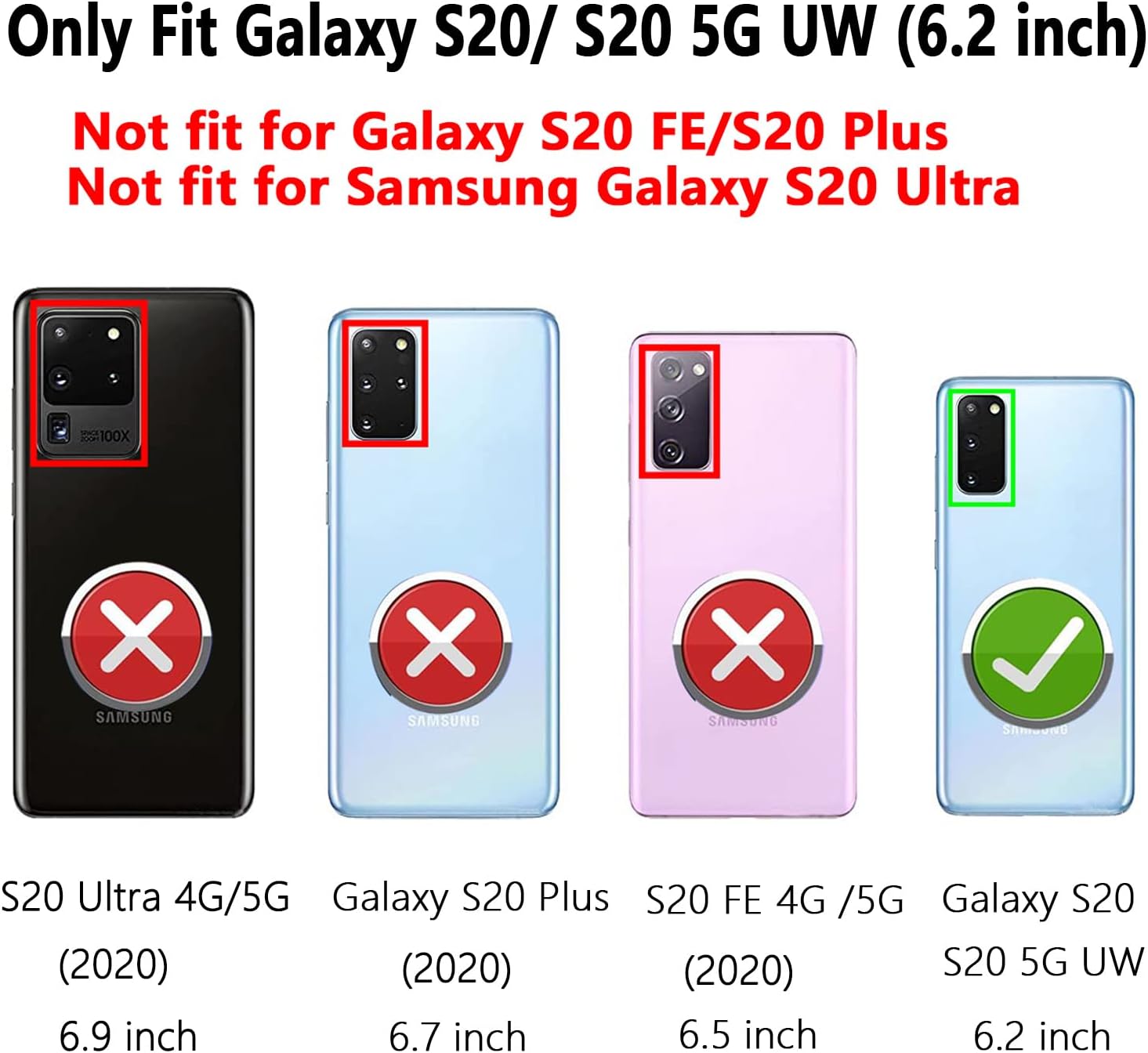 Funda para Samsung Galaxy S20, Galaxy S20 con cubierta deslizante para cámara HD, protección de cámara Soporte giratorio magnético Funda protectora