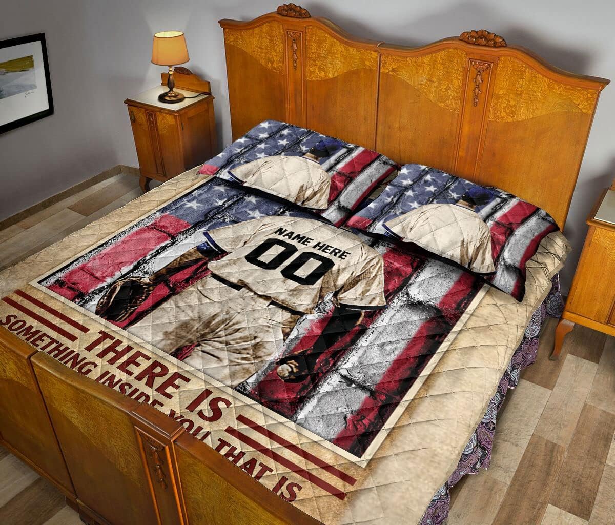 OhaPrints Juego de ropa de cama y fundas de almohada, juego de ropa de cama y funda de almohada, tamaño matrimonial, diseño de béisbol con la