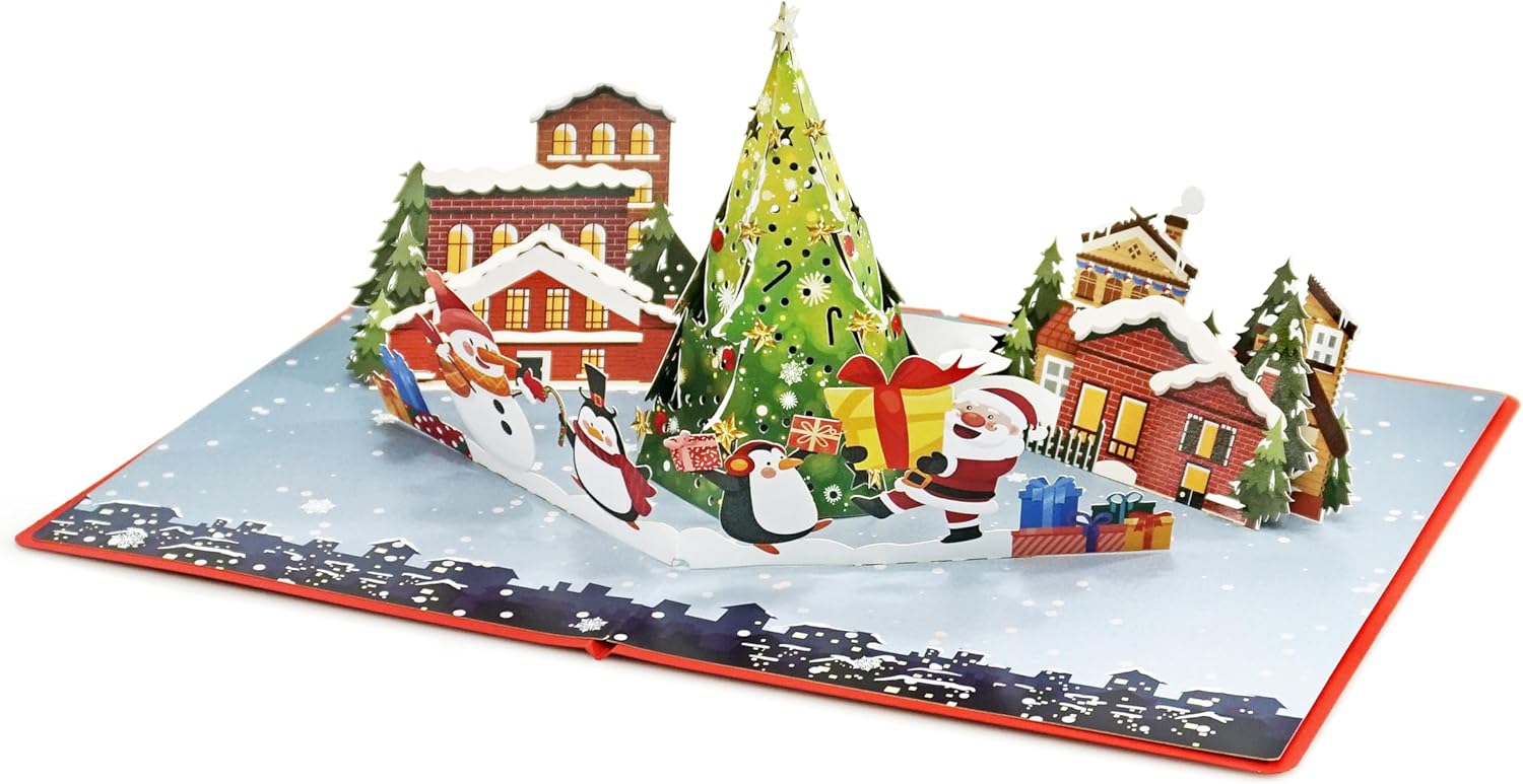CUTPOPUP – Tarjeta de felicitación de Navidad emergente, 3D de Navidad, Año Nuevo, Navidad (noche de Navidad)