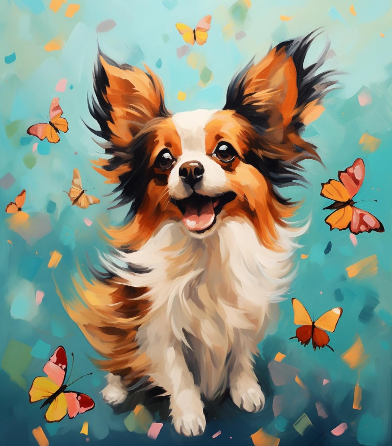 PIPISKY Fácil de pintar por números para adultos principiantes, papillon, papillon, kits de pintura de manualidades, regalos para amantes de los