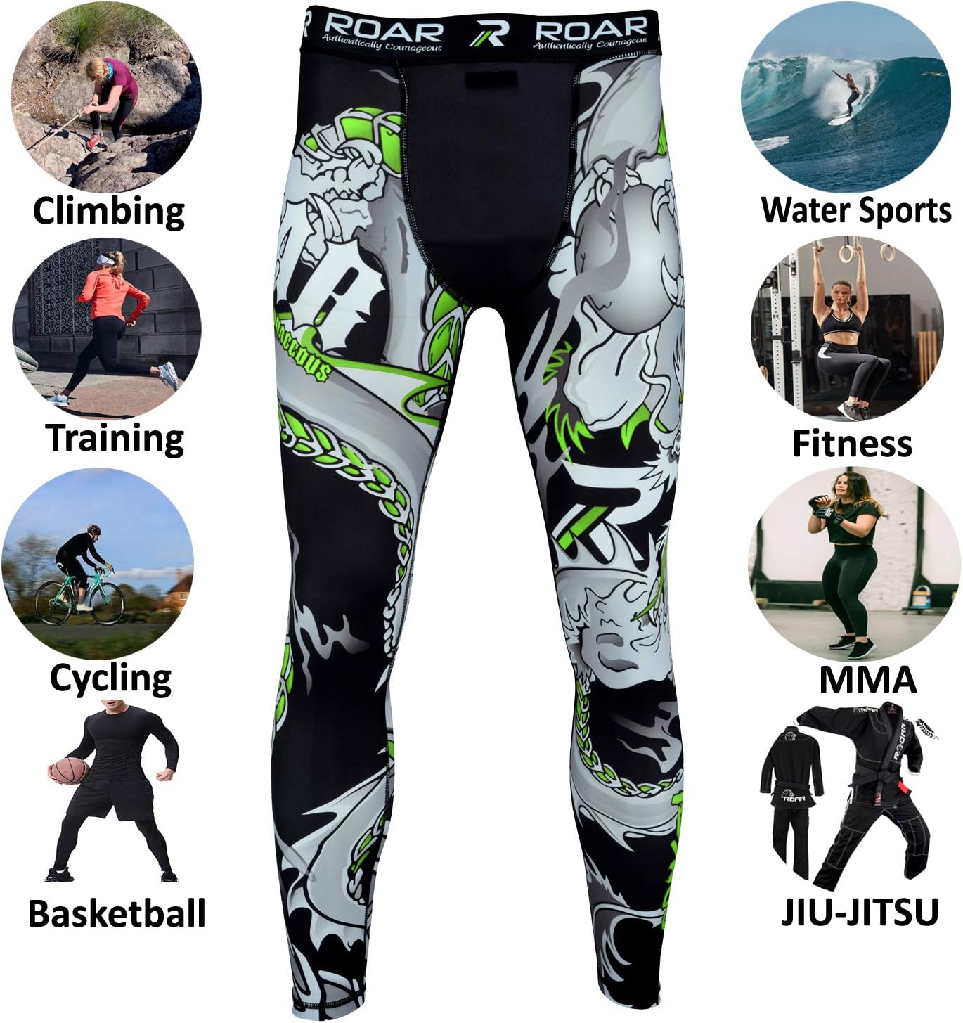 Roar MMA – Pantalones de compresión para entrenamiento de gimnasio