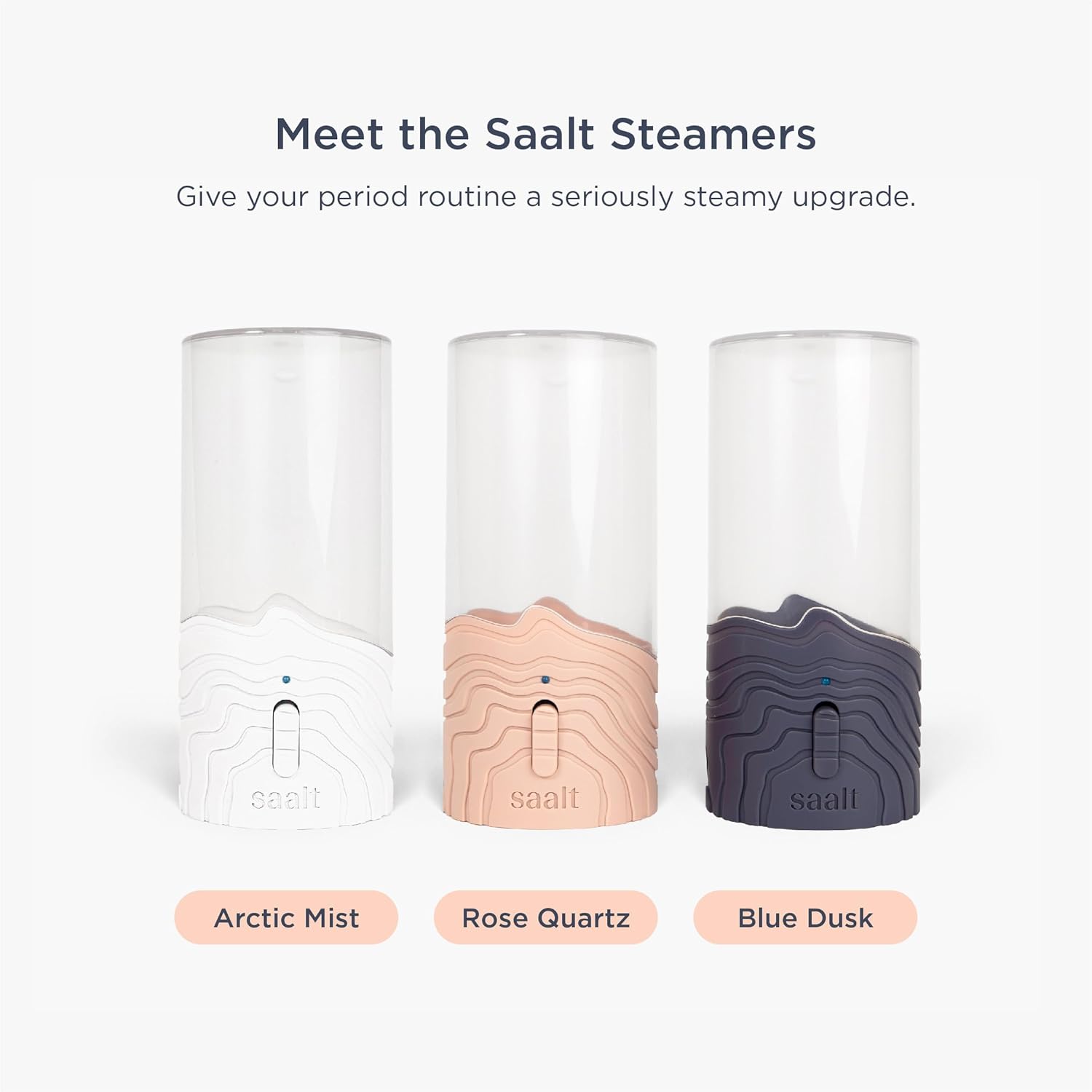 Saalt Vapor – Limpia con vapor tu copa menstrual o disco menstrual – Diseñado a medida por expertos – Temporización automática, interruptor de