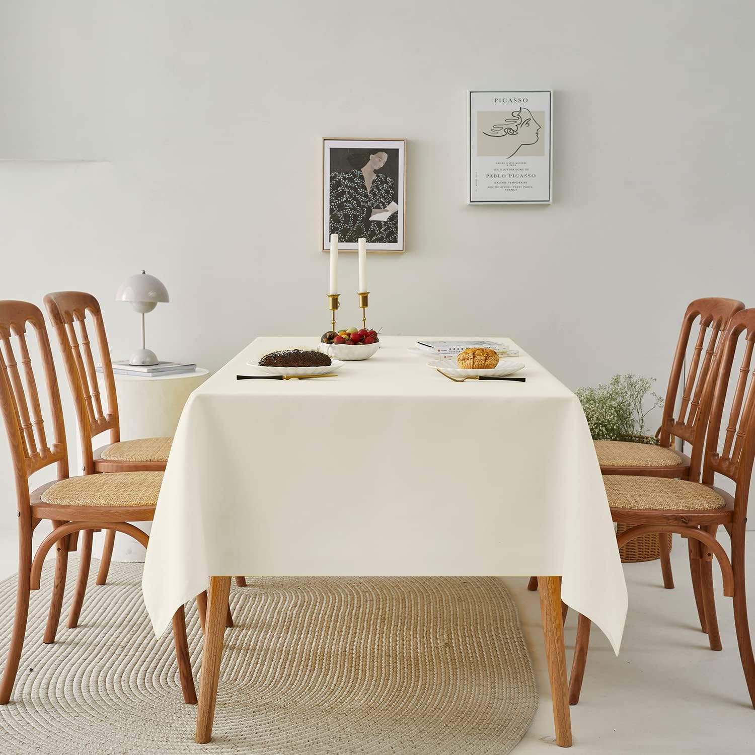 Romanstile Mantel rectangular  Mantel de poliéster lavable impermeable y resistente a las arrugas, para cocina, comedor, fiesta, boda, uso en