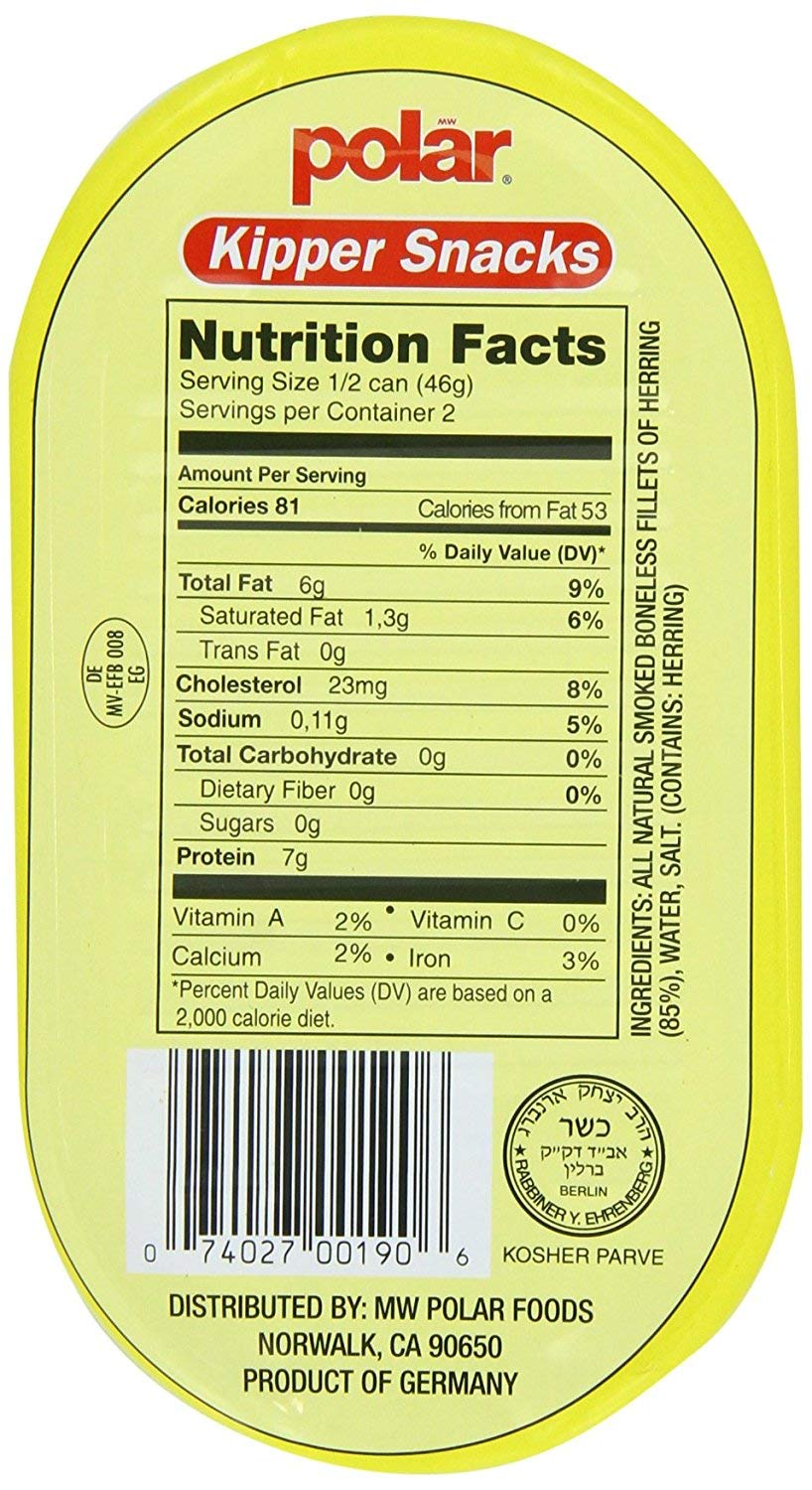 Paquete de 18 cajas de 3.54oz. Kipper Snacks