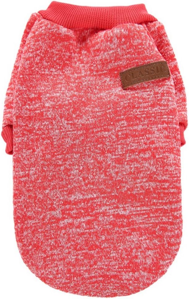 Jecikelon – Ropa para mascotas, suéter suave, cálido y grueso, suéter de invierno para perros (talla XS, color rojo)