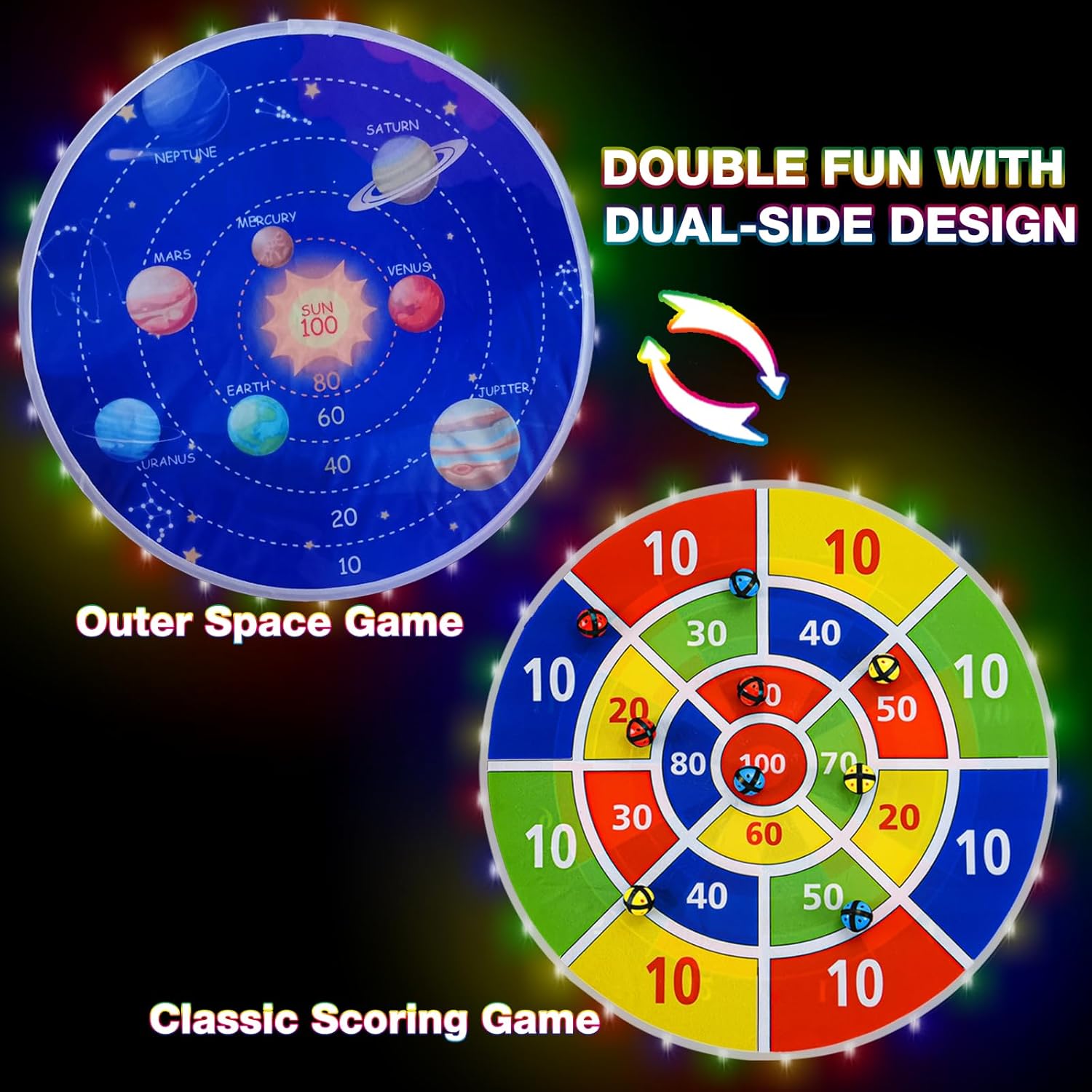 Tablero de dardos de 29 pulgadas con bolas para niños, regalos juguetes para niños de 8 a 12 años, juego de mesa de dardos con bolas adhesivas,