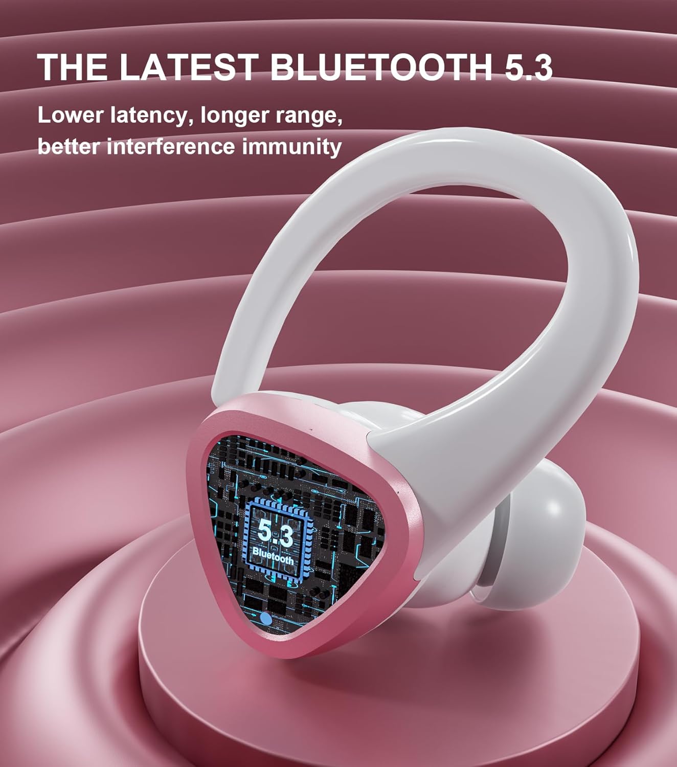 Auriculares inalámbricos Bluetooth con micrófono con cancelación de ruido, control táctil Bluetooth 5.3, 60 horas de tiempo de reproducción con