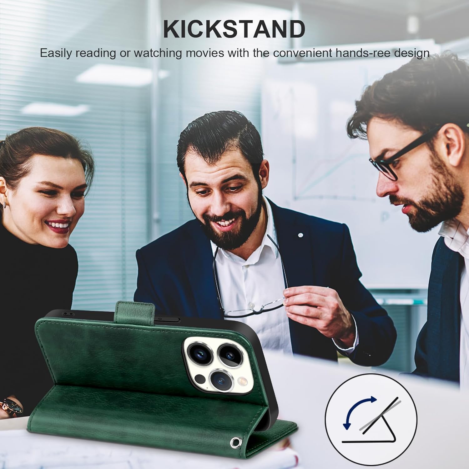 Bizzib Funda de piel tipo cartera con tarjetero bloqueo RFID 360 protección completa a prueba de golpes, cierre magnético, con ranuras para tarjetas
