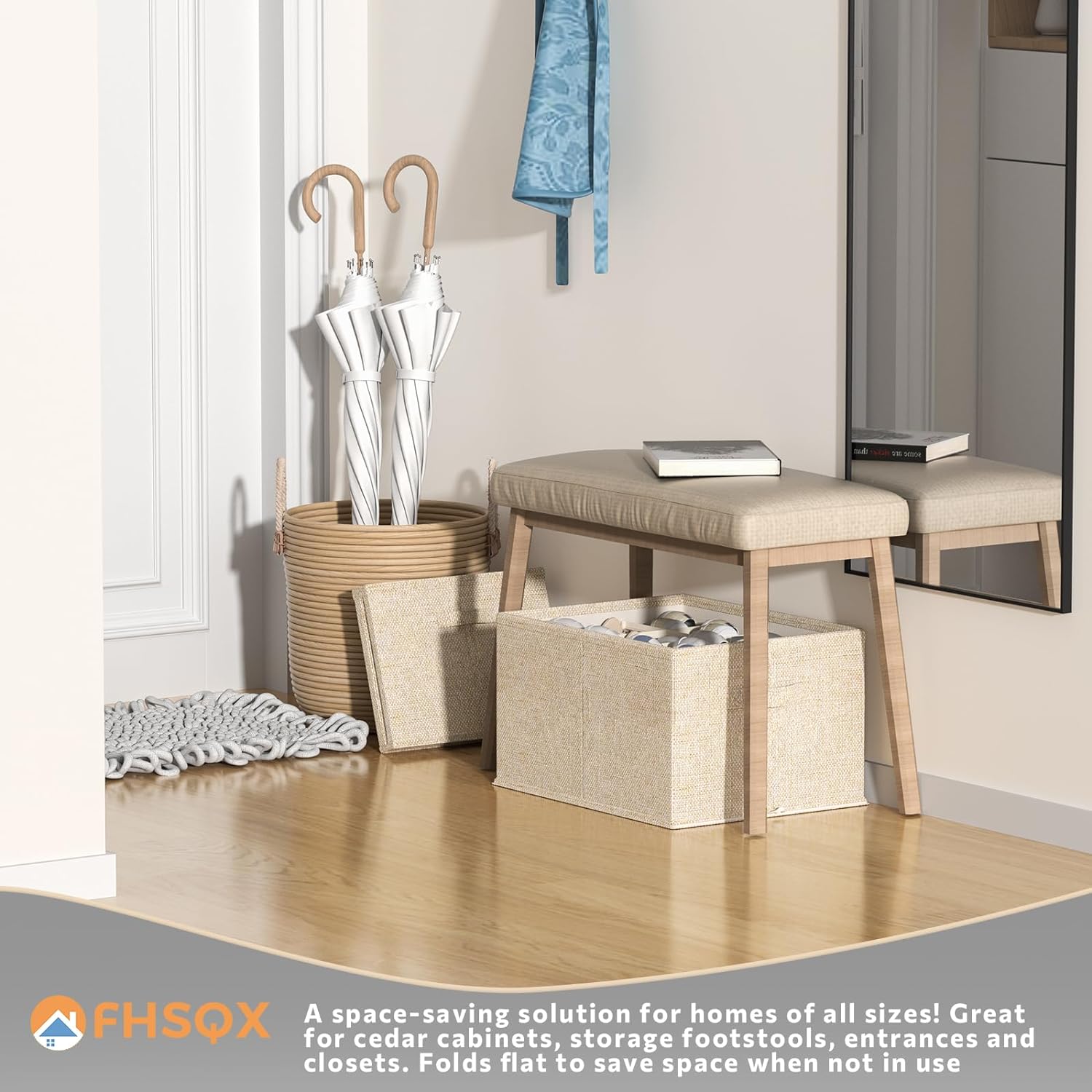 FHSQX Paquete de 2 organizadores de zapatos para armario, organizador de zapatos plegable, se adapta a hasta 24 pares, contenedores de