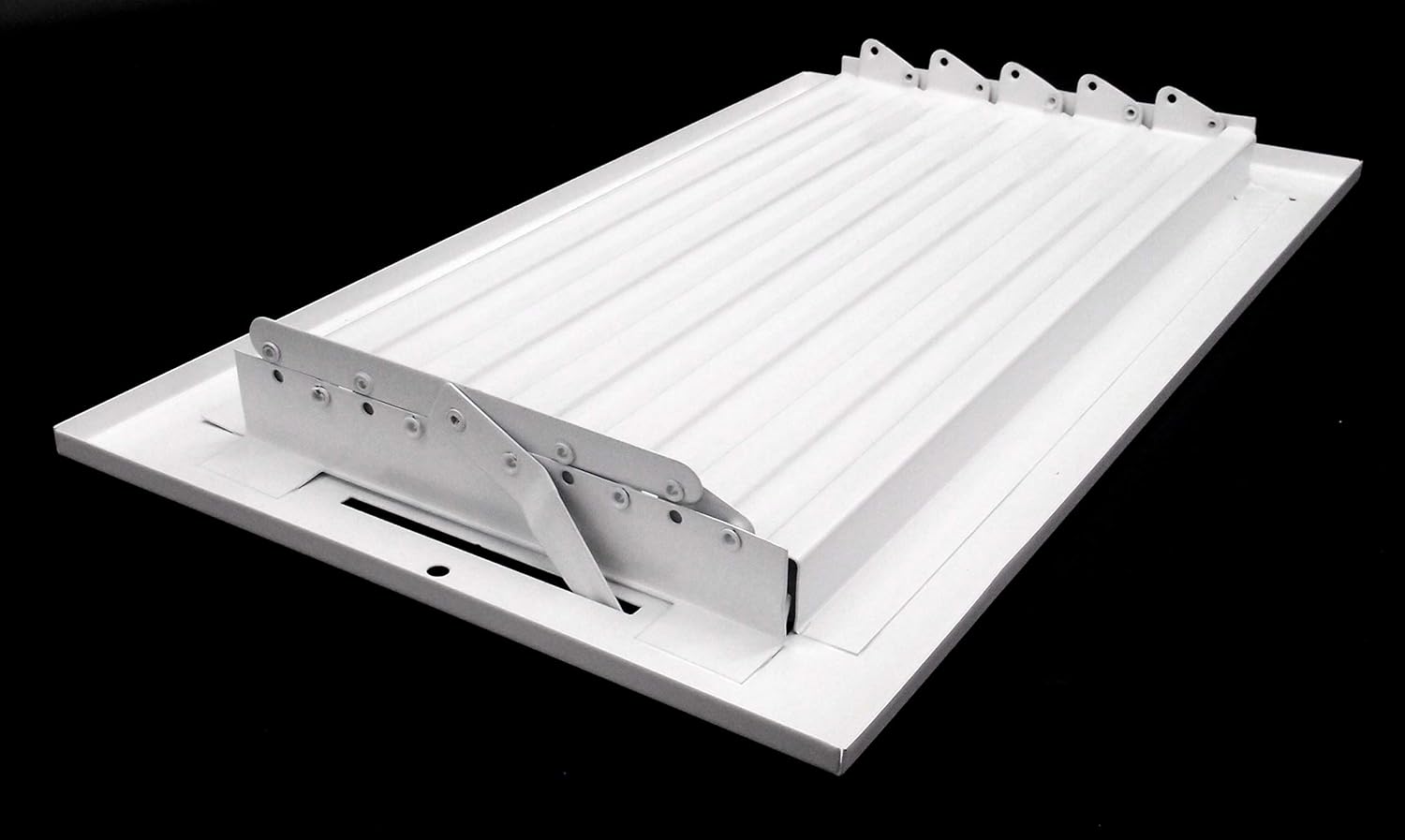 Rejilla de suministro de aire vertical de 2 vías de 30,5 cm x 20 cm – Tapa de ventilación y difusor – Cara plana estampada – Blanco. Dimensiones