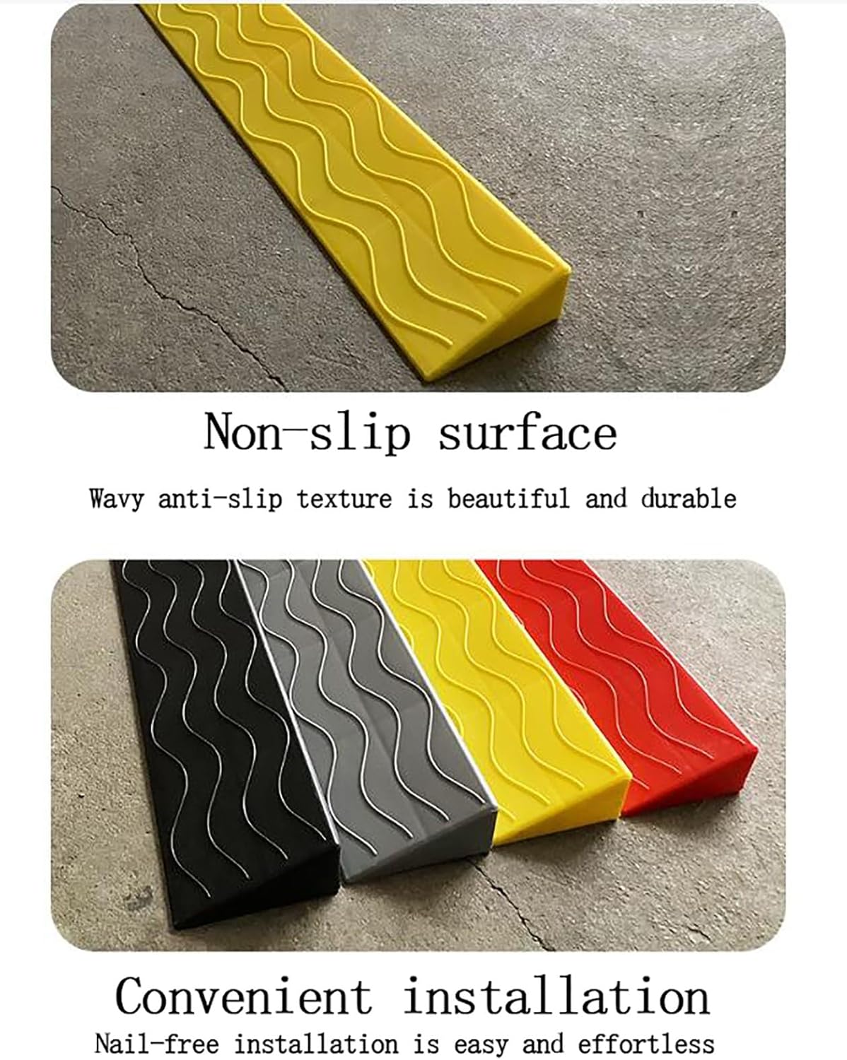 Rampas para sillas de ruedas, capacidad de ducha, antideslizante, umbral de silla de ruedas, adecuado para puertas, baños, escalones, barredoras de