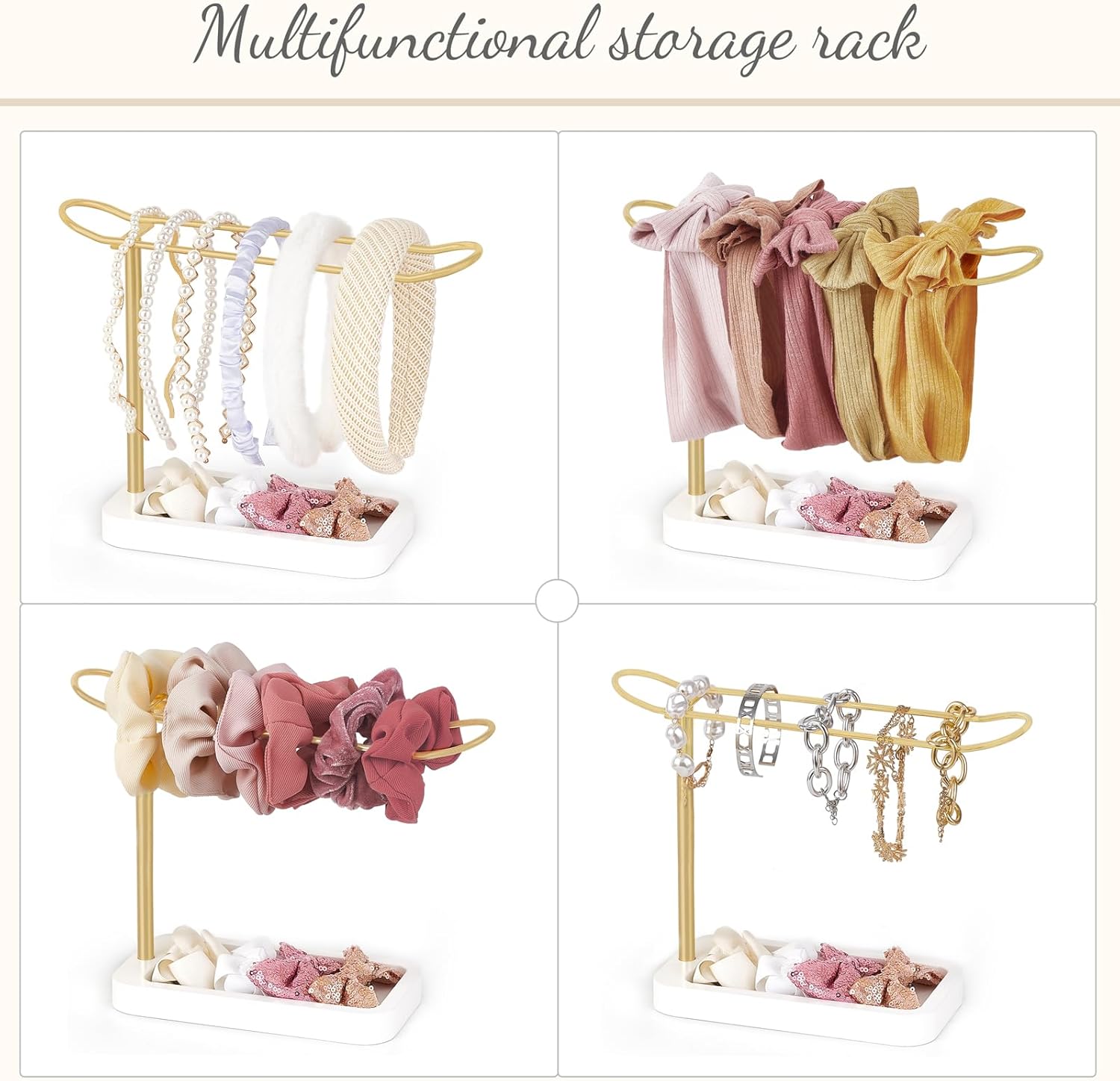 Mkono Soporte para diadema de metal, organizador de diadema dorada, organizador de accesorios para el cabello, para mujeres, adolescentes, niñas,