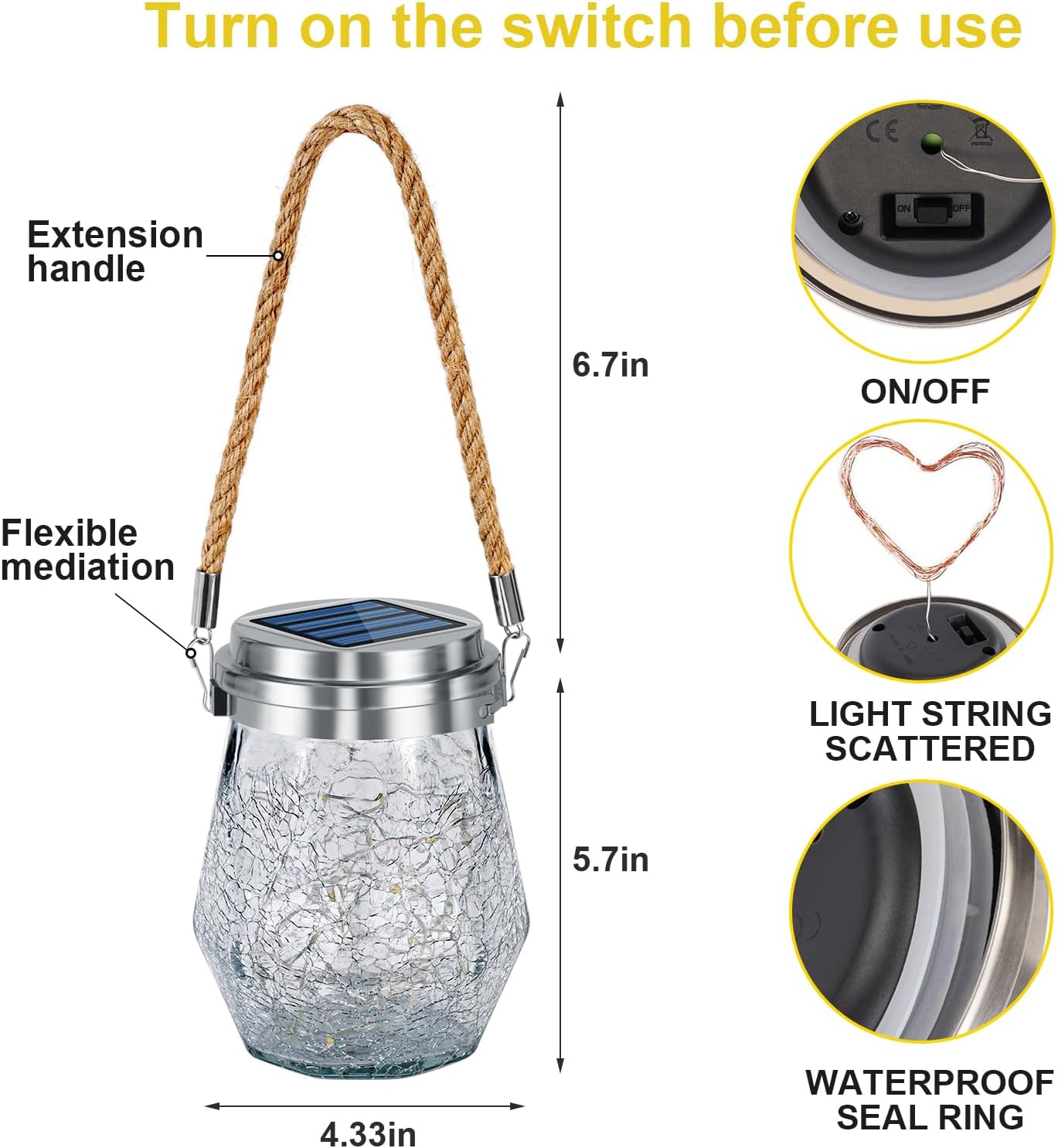 Keevvon Farol solar para exteriores, paquete de 2 luces solares colgantes para exteriores, impermeables, 60 linternas LED mejoradas, decoración de