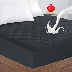 Funda acolchada para colchón tamaño matrimonial, protector de colchón impermeable, bolsillo profundo elástico que se adapta a hasta 18 pulgadas, Funda acolchada para colchón tamaño matrimonial, protector de colchón impermeable, bolsillo profundo elástico que se adapta a hasta 18 pulgadas,