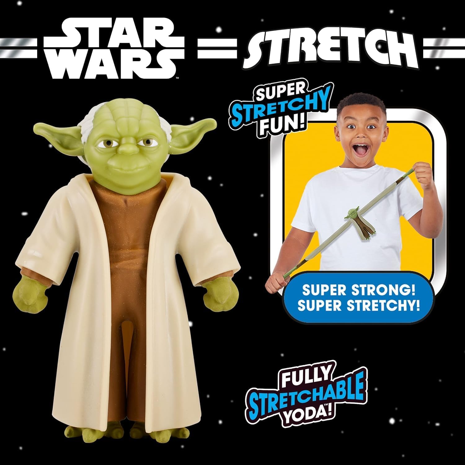 STAR WARS Yoda – Figura de acción estirable  Yoda estira, tira y tuerce  Coleccionable, elástica y divertida