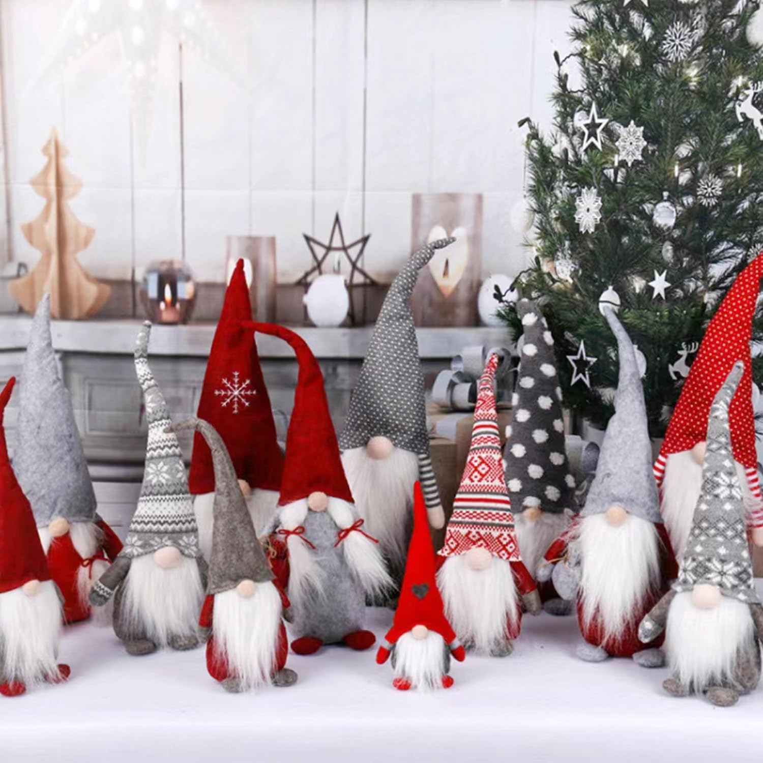 FFchuanhe Kit de decoración de felpa de gnomos para Navidad, Halloween, costura y manualidades (copos de nieve, 3 colores)