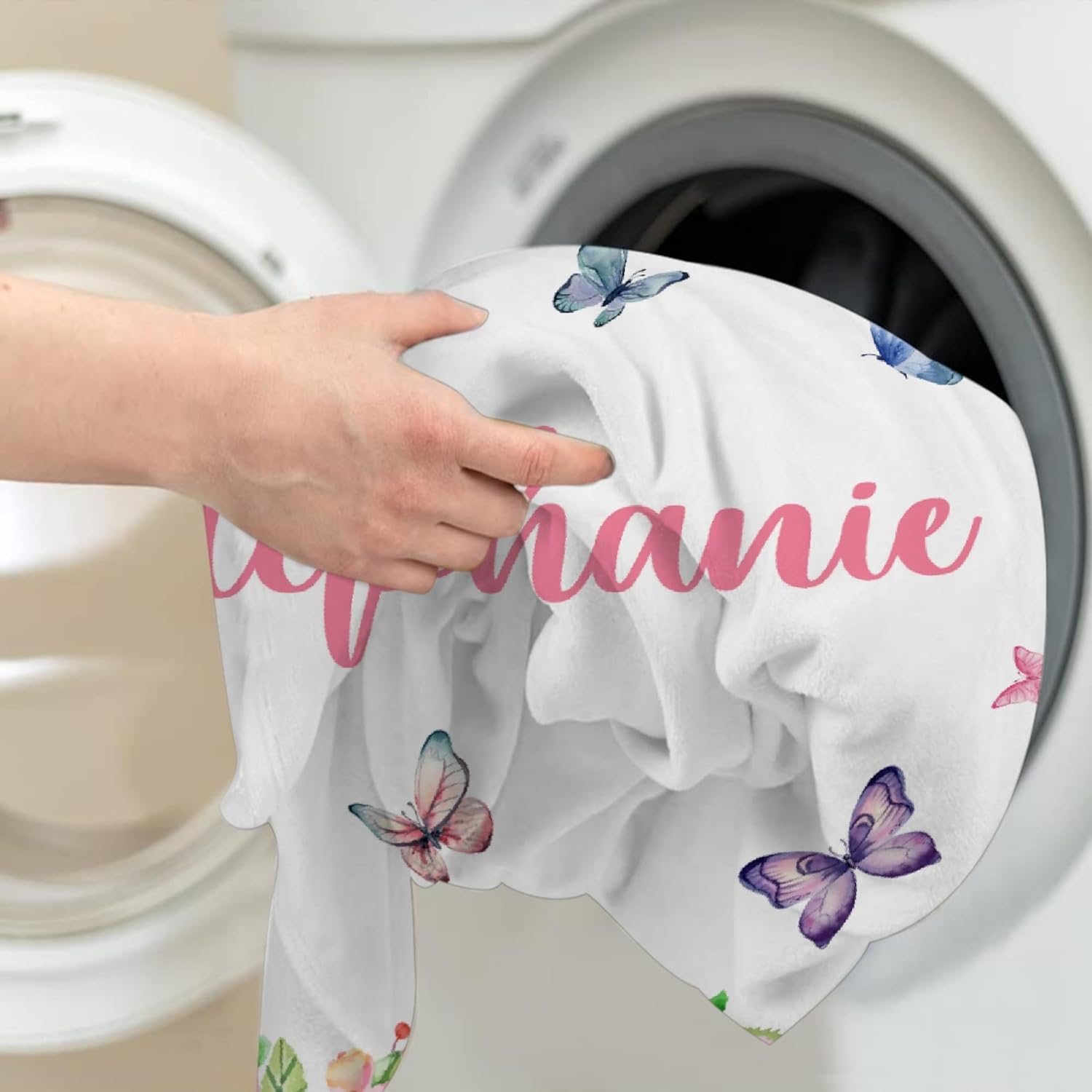 BUYYET Manta de bebé personalizada con nombre, manta de bebé personalizada para niñas y niños, regalo de Navidad, manta de recepción de bebé